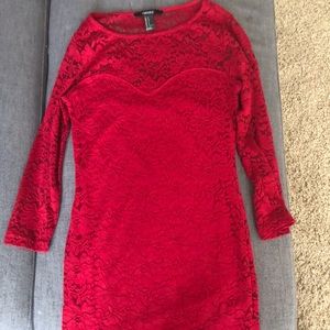 Lace red dress